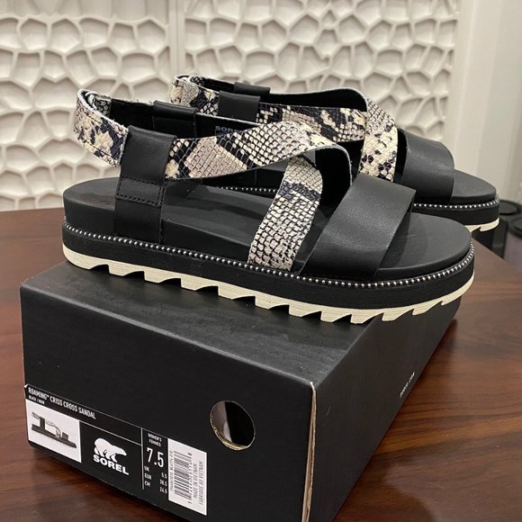 SOREL Women Leather Sandals Size 7.5 - Picture 1 of 6